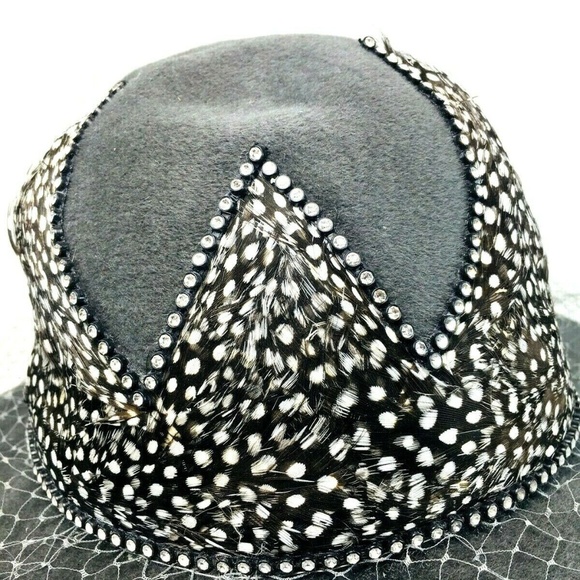 Vtg Jack McConnell Hat Wool Feathers Wide Brim main image 8